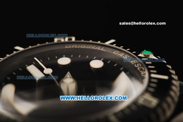 Rolex Sea-Dweller Deepsea Automatic Movement PVD Case with Black Dial and Black PVD Strap-Green Dot on Bezel - Click Image to Close